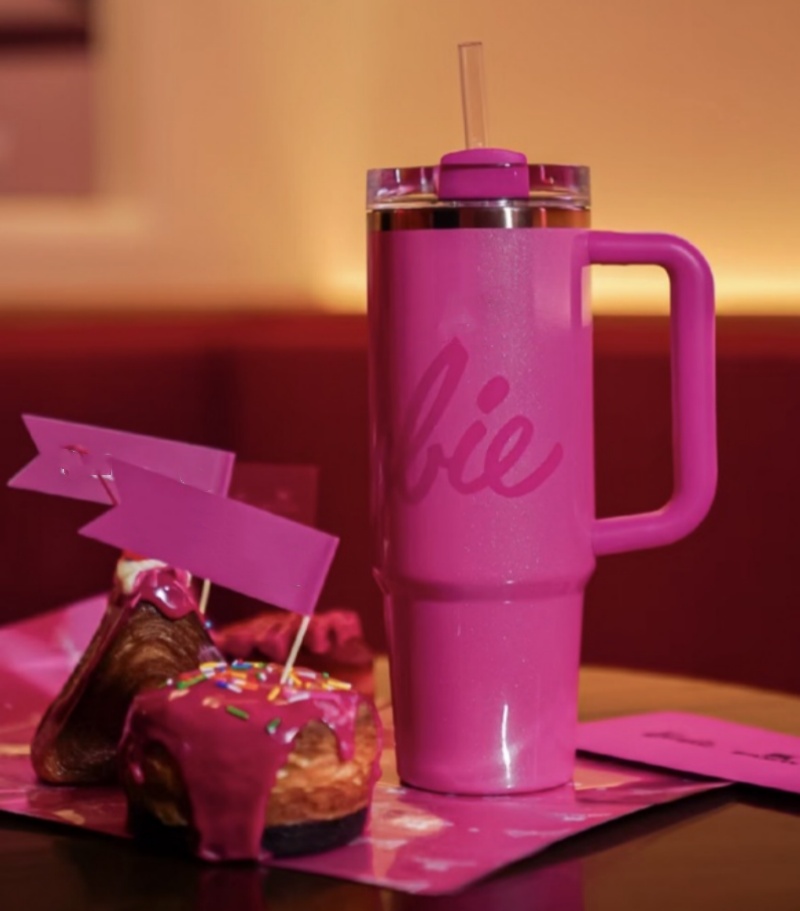 US STOCK Cobrand Hot pink Mugs Black Chroma H2.0 40oz Stainless Steel Tumbler Cup with Silicone Handle, Lid and Straw for Valentine's Day Gift, W