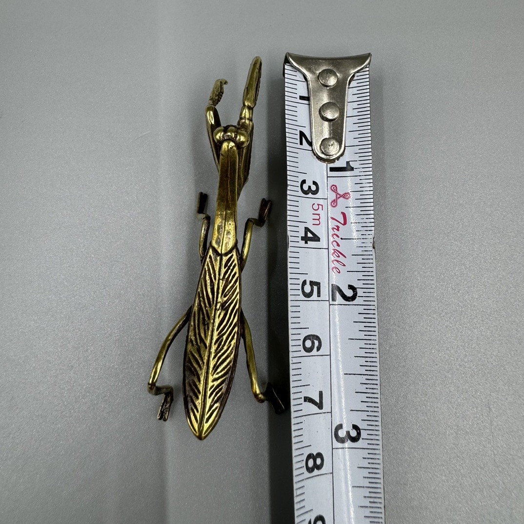 Collectible Mantis Decorative Statue Solid Copper Handwork Antique Brass Mantis Figurine Statue Animal Figurines Toys Home Desktop Decoration