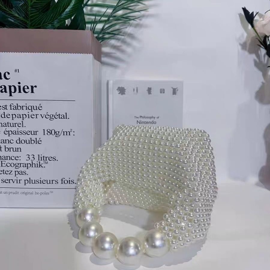 Handmade New Pearl Handbags For Women luxury bag Fashion Trendy Portable Purse Party Shoulder Tote Bags