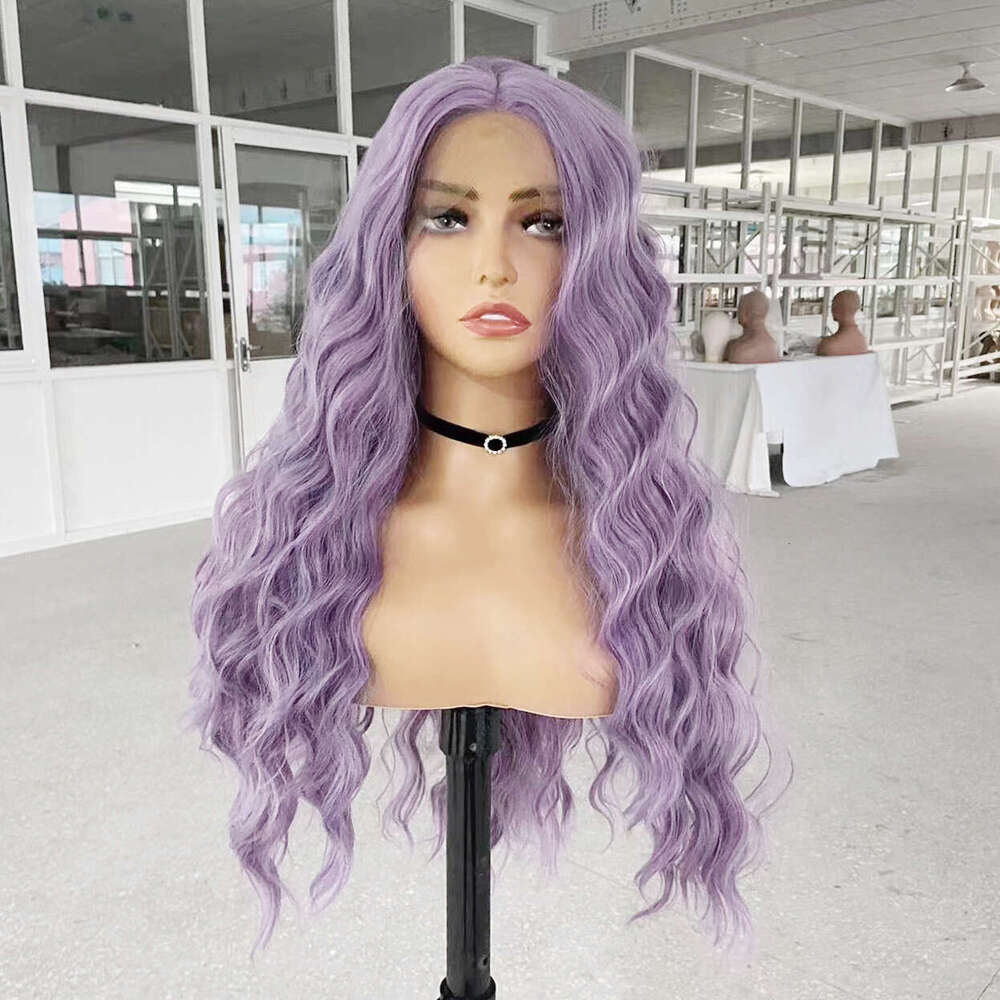 AIMEYA Brown Deep Front Natural Haire Synthetic Frontal Lace Wigs For Women Daily Use Long Wave Wig Cosplay
