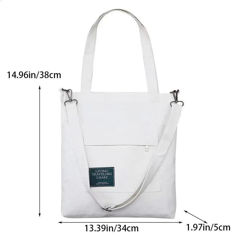 Canvas Bag For Women Japanese Versatile Large Capacity Black Shoulder Student Ins Casual Portable Shopping 240914