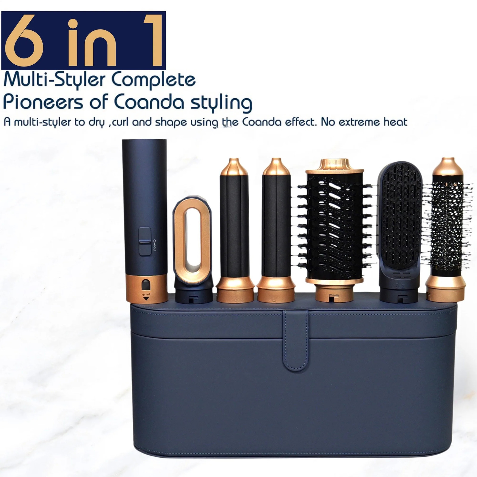 6 in 1 Hair Dryer With Electric Curling Iron Hair Curler Dryers Curling Rollers Hair Curler With Dryer And Straightening Brush 240905