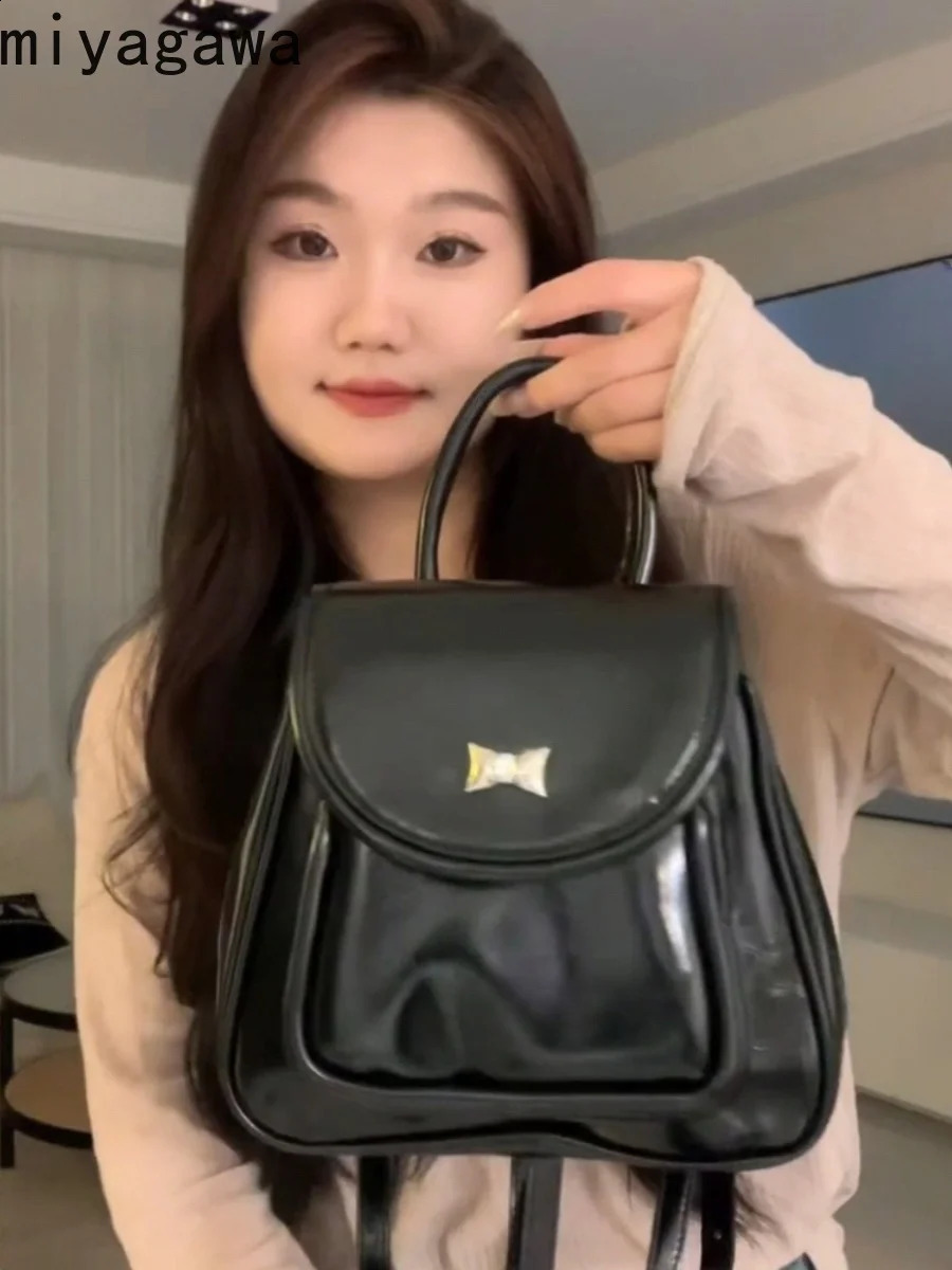 Miyagawa Backpack Casual Edition Student Korean Review Womens Single Shoulder Handbag 240912