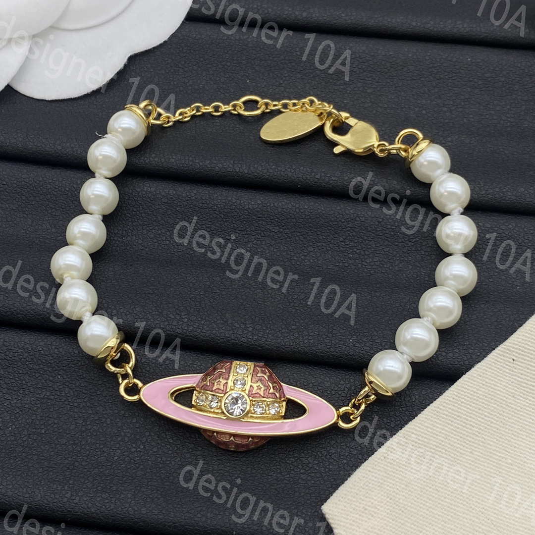 Designer Stud viviannee Bracelet west wood Bracelets Luxury Women Fashion Jewelry Bracelet Metal Pearl cjeweler Westwood Woman Punk Rock style Wedding Gifts