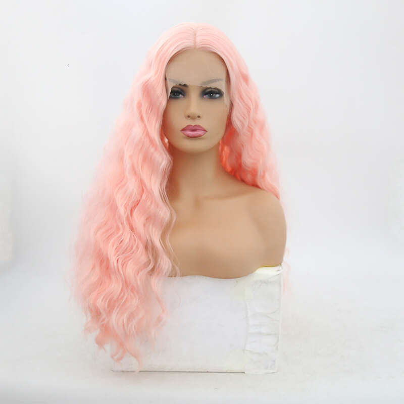 AIMEYA Light Pink Wigs For Women Girls Lace Front Heat Resistant Synthetic Hair Daily Use Cosplay Party Wig