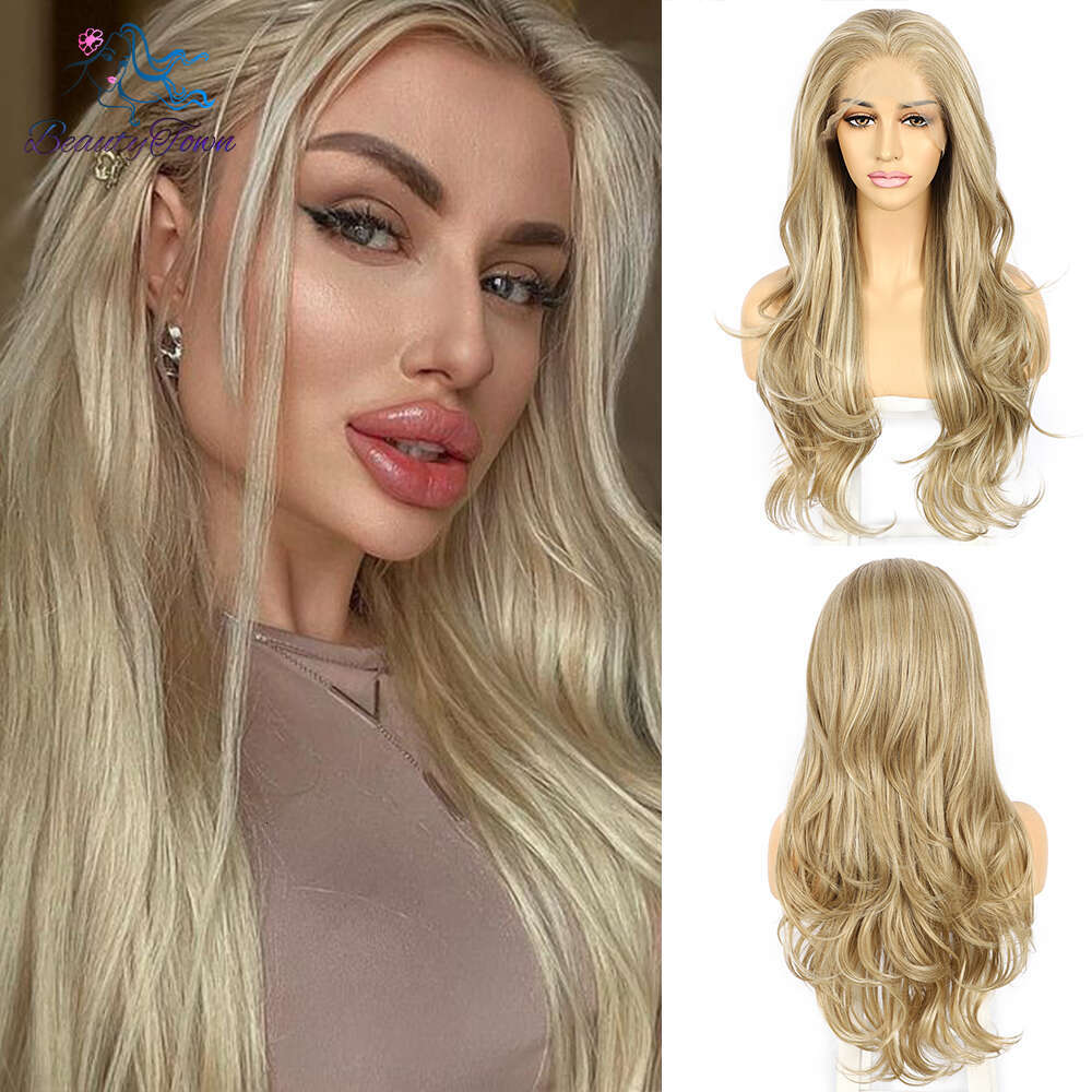 Honey 13X3 Synthetic Front 613 Blonde Transparent Lace Frontal Body Wave Cosplay Daily Use Wig For Women