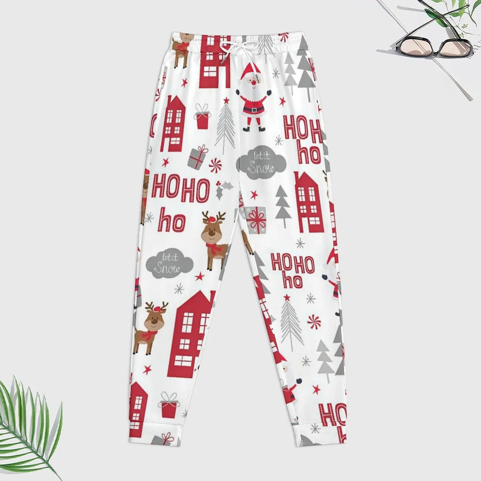 Autumn And Winter Adult Solid Color Simple Cartoon Cute Pattern Illustration Loose American Trend Casual Warm Hoodie Set 240911