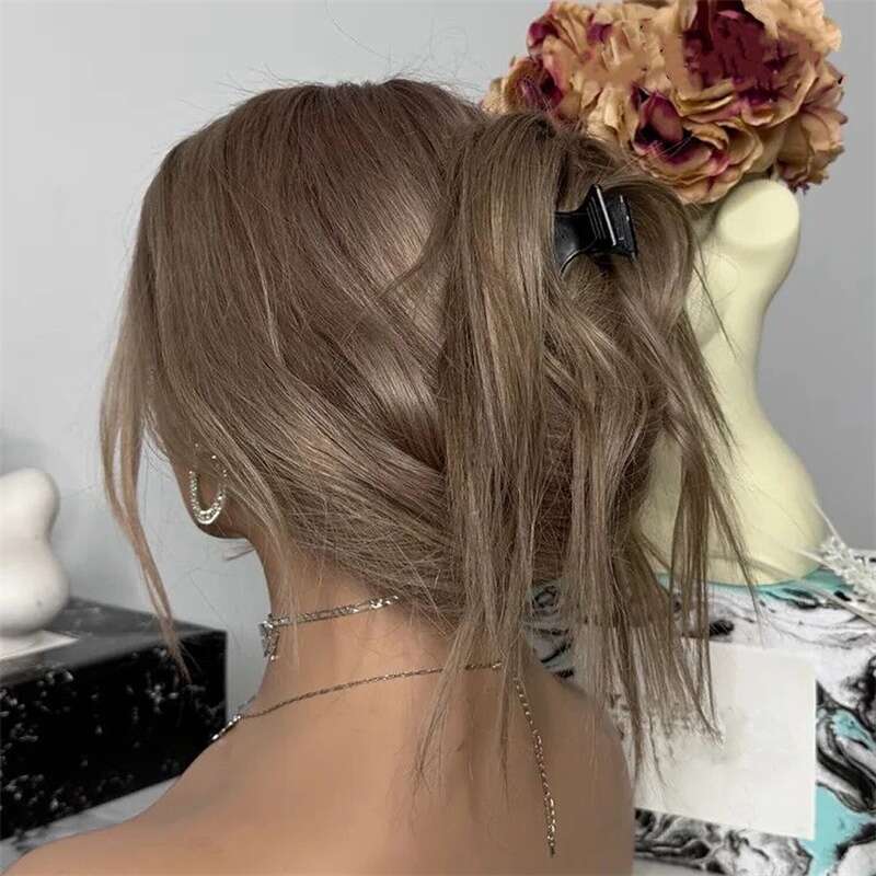 Ombre Long Straight Synthetic Front Wig Glueless Brunette Hair Chocolate Brown Lace Wigs For Women Party Cosplay