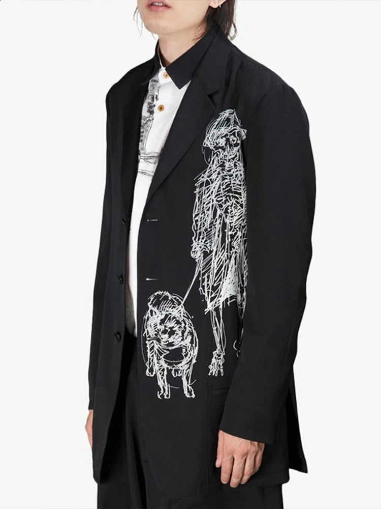 MAMELICCE men Suit male Unisex casual in suits blazer for men Jacket Lead a dog oversize blazers for woman 240914