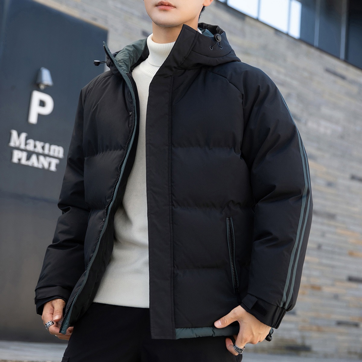 Winter Outdoor Autumn Winter Mantel New Thick Men Cotton Puffer Down Warm Jacket Cotton Coat Hooded Windbreaker Jacket jacke herren Cotton Quilted Coa