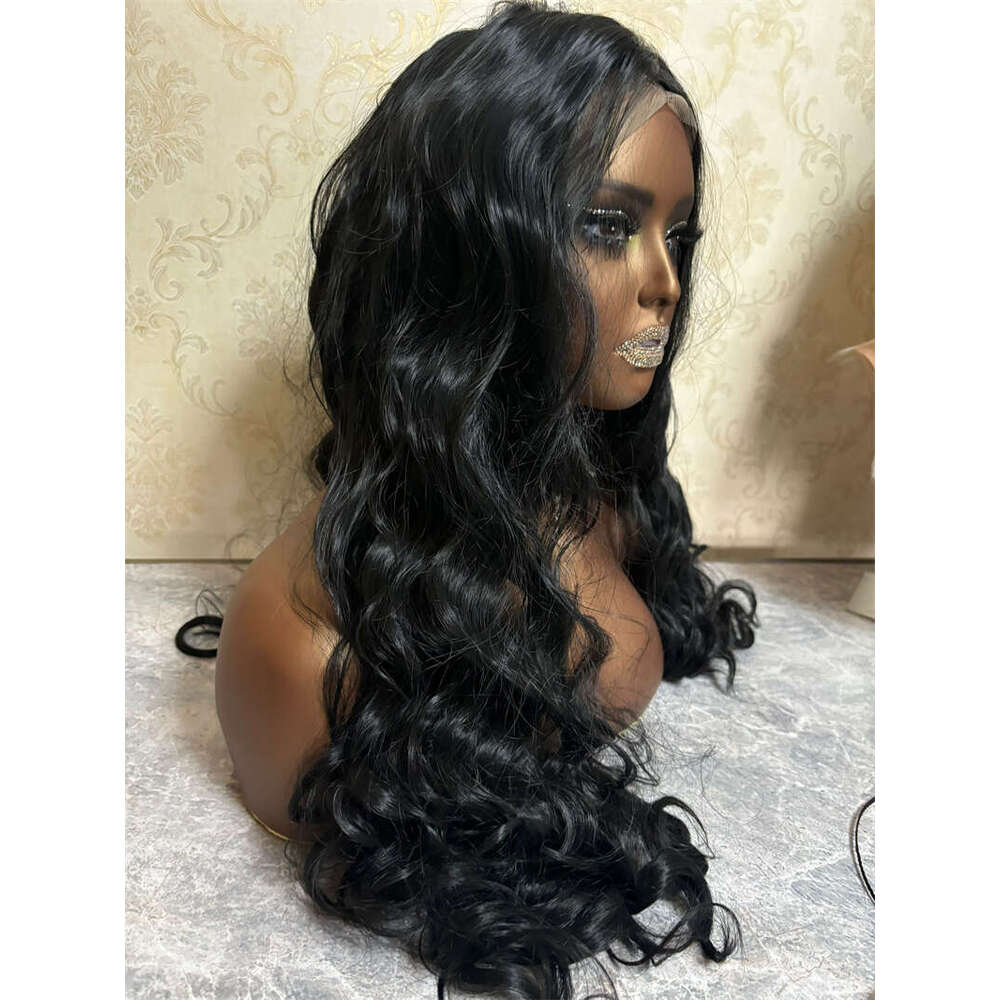 13X4 Synthetic Pre Plucked 180 Density 26 Inch HD Body Wave Lace Front For Black Women Glueless Wigs