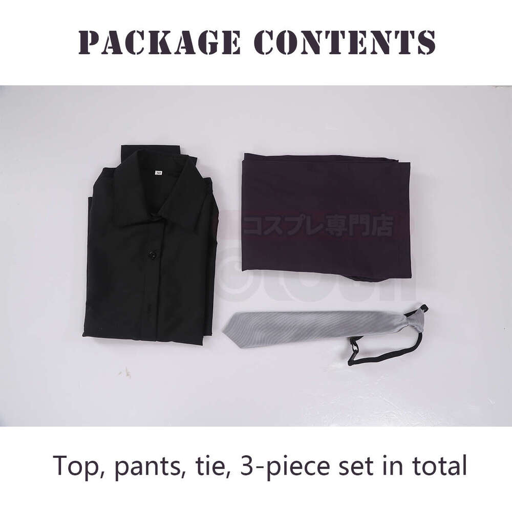 HOLOUN Jujutsu JJK Manga Anime Mei Cosplay Costume Black Shirt Purple Pants Tie Daily Wearing Gift