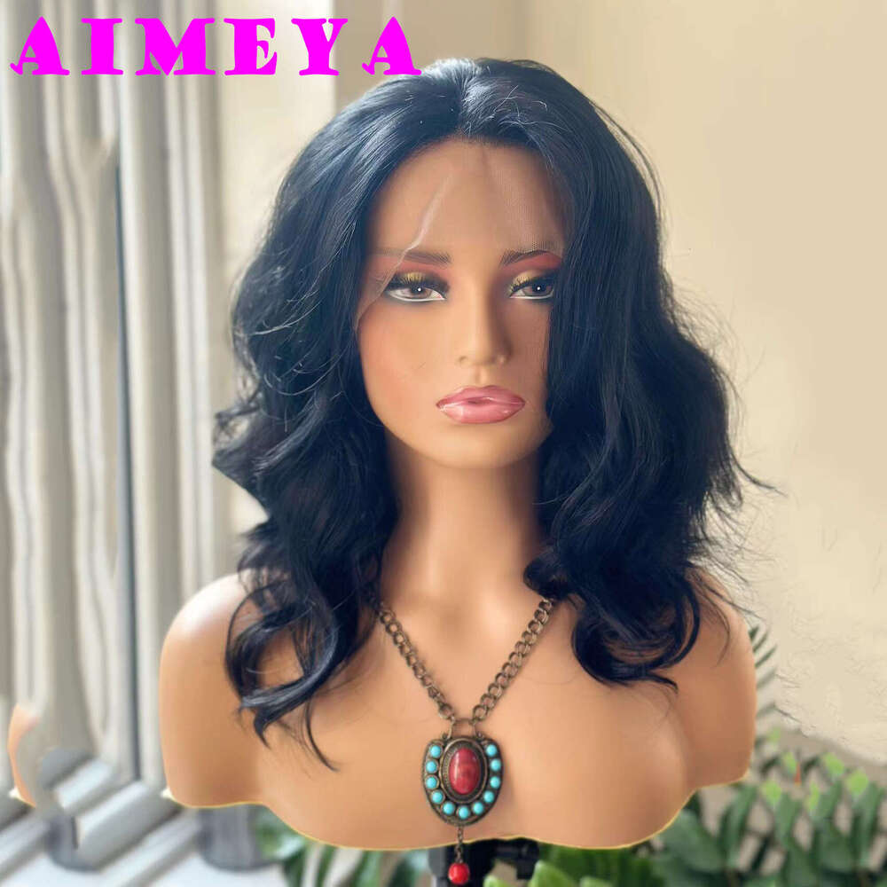 AIMEYA Black Bob For Women Lace Front With Natural Haire 13X4 Short BOB Wig Daily Use Synthetic Hair