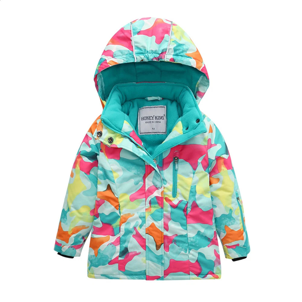 312T Kid Girls Ski Suits Set Snowboard Coat Pant Waterproof Windproof Warm Children Outdoor Sportwear Skiing Suit 240905