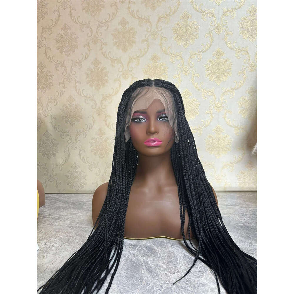 28 Inch For Black Women HD Front Box Wig Knotless Braided Wigs Lightweight Braids Synthetic Lace