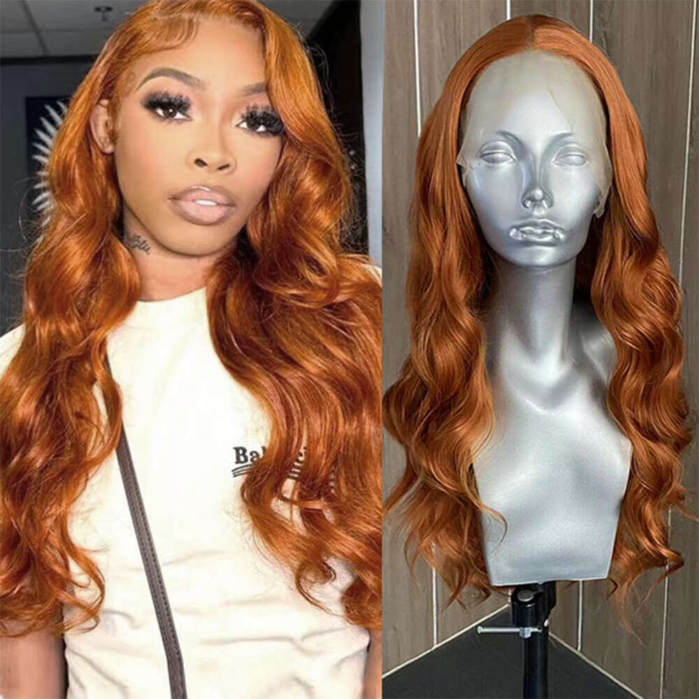 AIMEYA Ginger Wigs For Women Orange Long Body Wave Synthetic Lace Front Hair Wig Natural Haire Daily Use