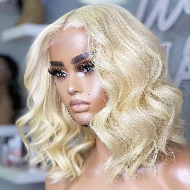 AIMEYA 613 Blonde Bob For Women Syntheti Lace Front Short Wave Wig Natural Haire Daily Use