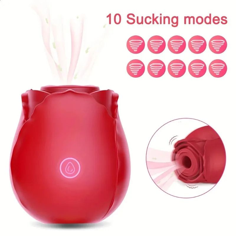 Rose Shape Vagina Sucking Vibrator Intimate Good Nipple Sucker Oral Licking Clitoris Sex Stimulator G Spot Vibrators for Woman 240914
