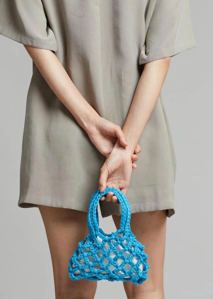 Elegant crochet woven handbag beach wallet y cotton handmade summer travel small mobile phone bag 240913