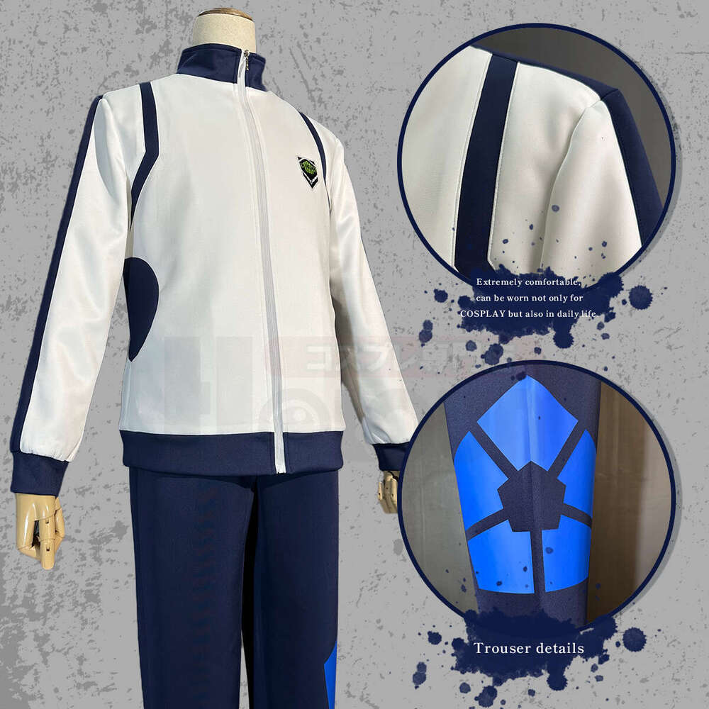 HOLOUN Blue Lock Anime Reo Nagi Bachira Isagi Chigir Cosplay Costume Full-Zip Pocket Sportswear Tracuit Embroidery Hoodie