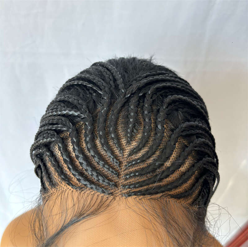 Fashion Synthetic HD Transparent Lace Front Braided Wig For Black Women Crochet Braid Braiding Hair Knotless Box Cornrow Braids Wigs