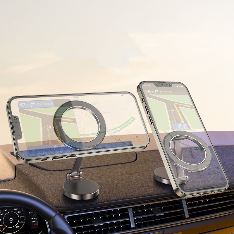 360 Degree MagSafe Car Mount Fold Magnetic Phone Dashboard Holder Universal Stand Mobile Phone Clip For iPhone 15 14 13 12 pro max huawei samsung xiao