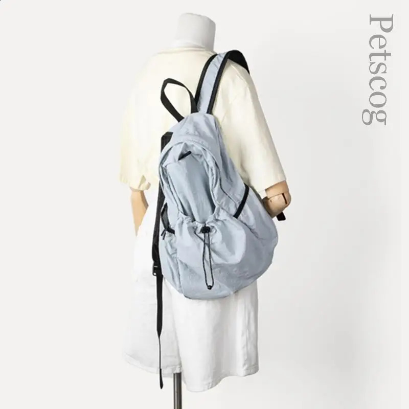 Large capacity womens backpack nylon soft color splicing travel bag student bag Korean casual fashion shoulder bag 240912