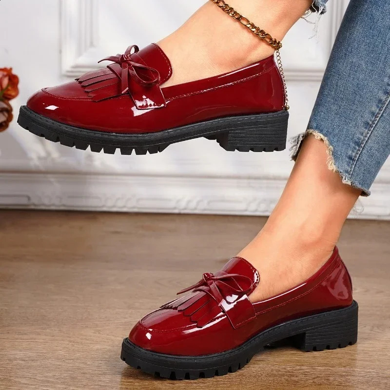Summer Womens Simple Solid Color Fashion Round toe Mary Jane Shoes PU Leather Outdoor Leisure Office Womens High Heels 240914