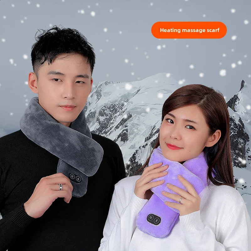 Charging Heating Mens and Womens Winter Scarf Shawl Foreign Trade Intelligent Heating Solid Color Vibration Massage Neck Warme 240909