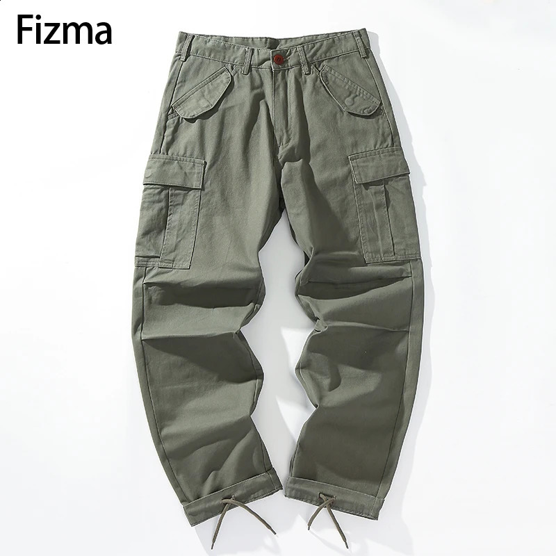 Fizma Armygreen Outdoor Cargo Pants Men Jogging Casual Pants Autumn Winter Pantalones Cargo Hombre Cotton Straight Trousers Male 240911