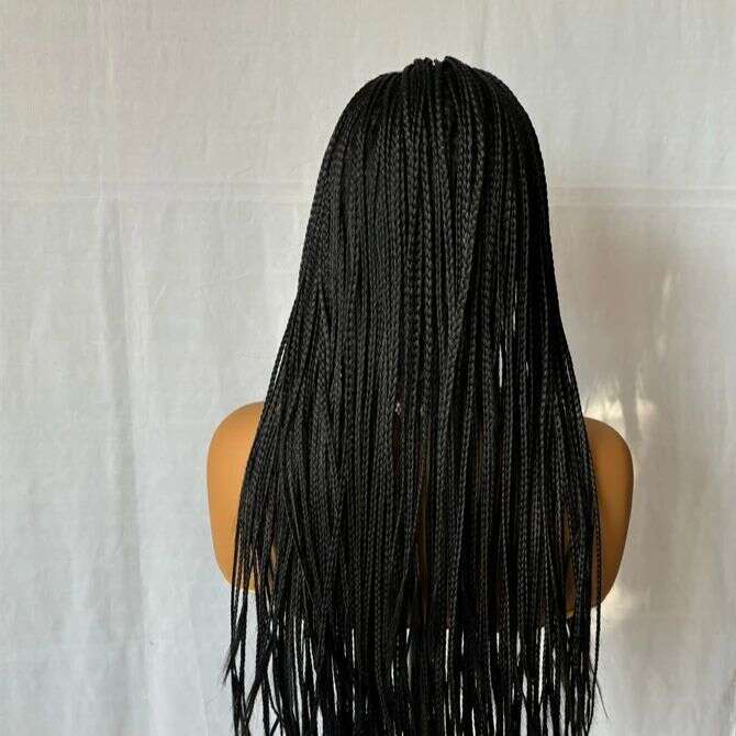 Fashion Synthetic HD Transparent Lace Front Braided Wig For Black Women Crochet Braid Braiding Hair Knotless Box Cornrow Braids Wigs