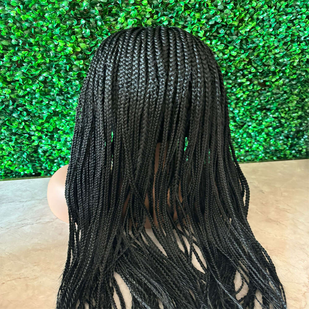 28 Inch Synthetic Full Lace Front Wigs For Black Women Long Square Knotless Box Braided Wig With Baby Hair