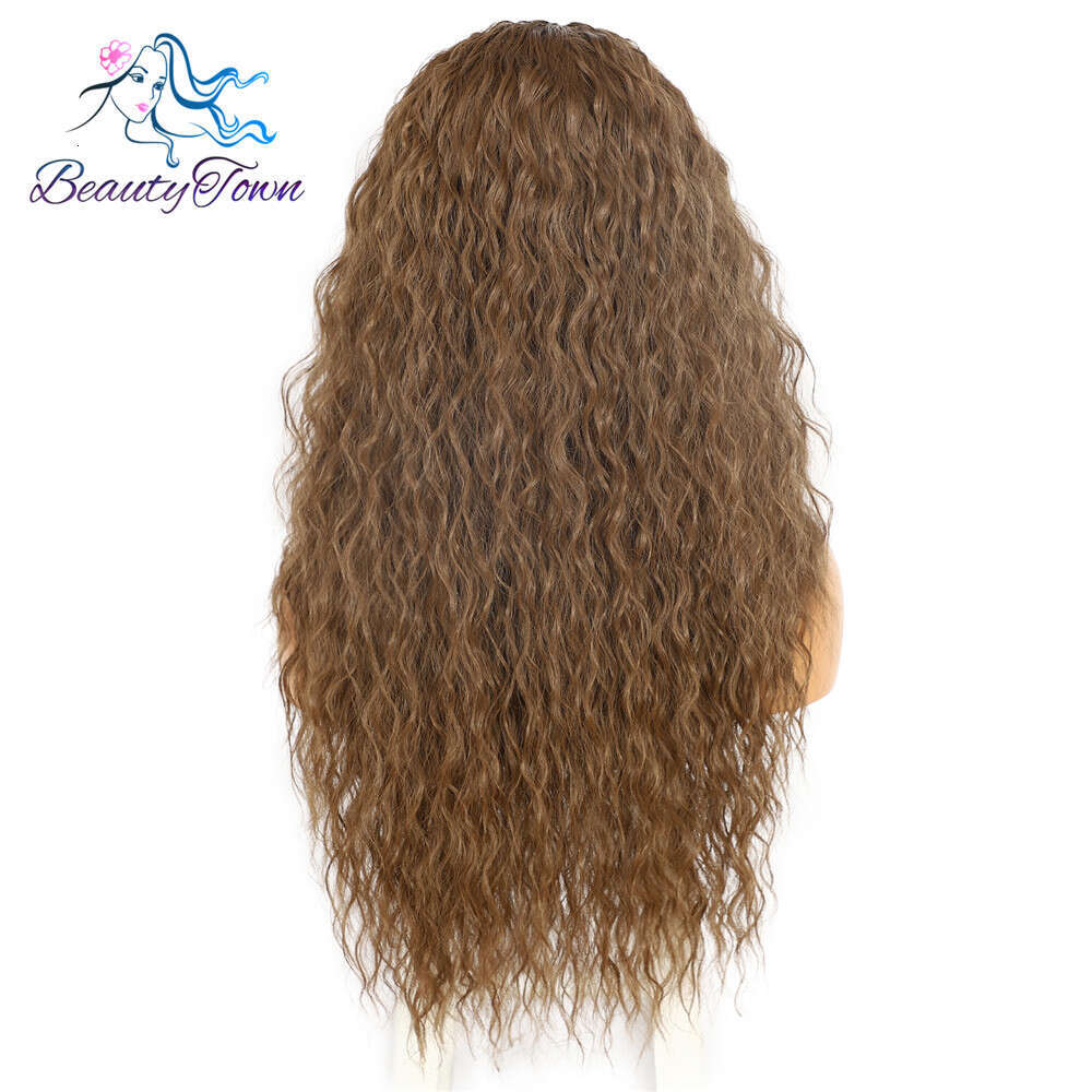 Long Kinky Curly #10 Brown Headband Wig For Women Daily Wedding Party Holiday No Gel Glueless Wigs 2 Free Bands Beautytown