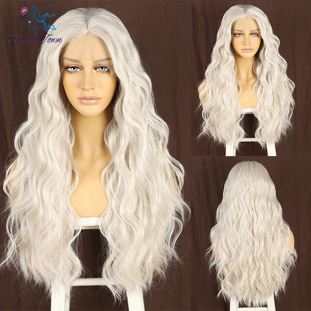 613 Blonde Synthetic Wigs Long Body Wave HD Transparent Lace Front Cosplay Daily Use Heat Resistant Wig