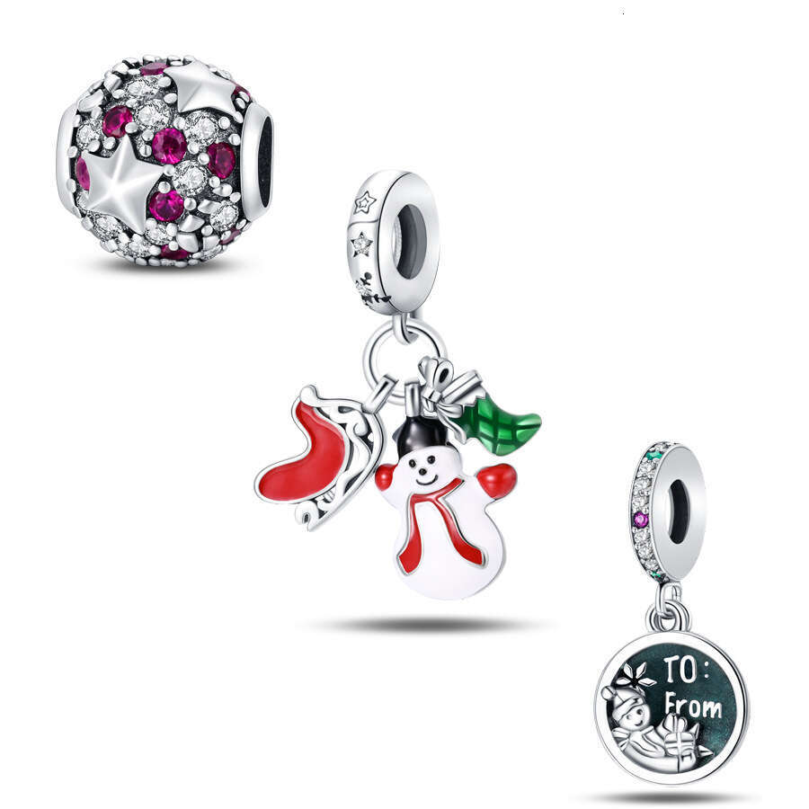 New 925 Sterling Silver Charm Christmas sled bead Fit Charms Silver 925 Original Bracelet DIY Jewelry Making For women Gifts
