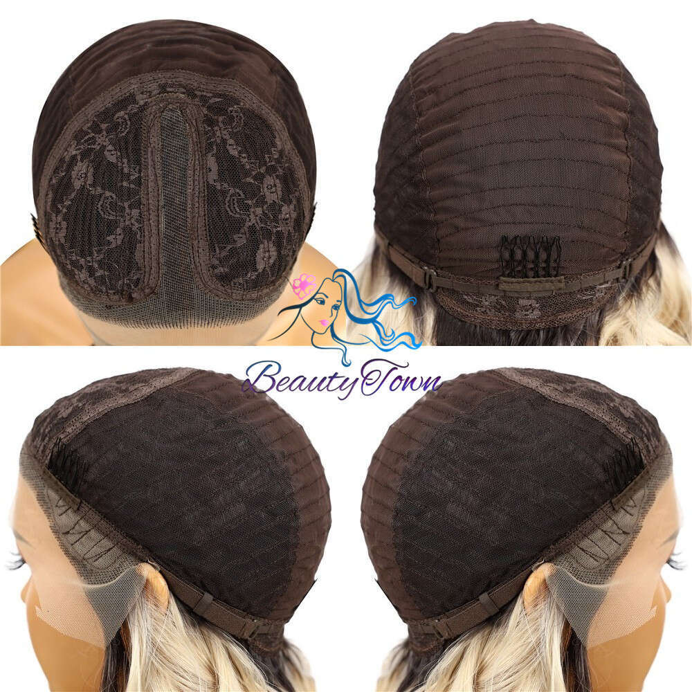 Blonde 13X3 Synthetic Front For Women Daily Makeup Cosplay Party Bone Straight HD Lace Frontal Wig 28Inch