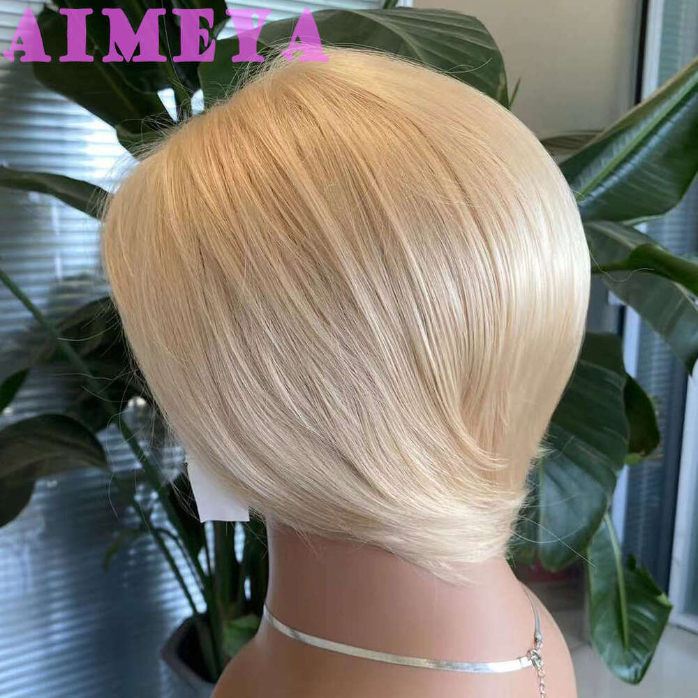AIMEYA Blonde Short Wigs For Women Girls Natural Looking Lace Front Heat Resistant Synthetic Hair Wig Daily Use