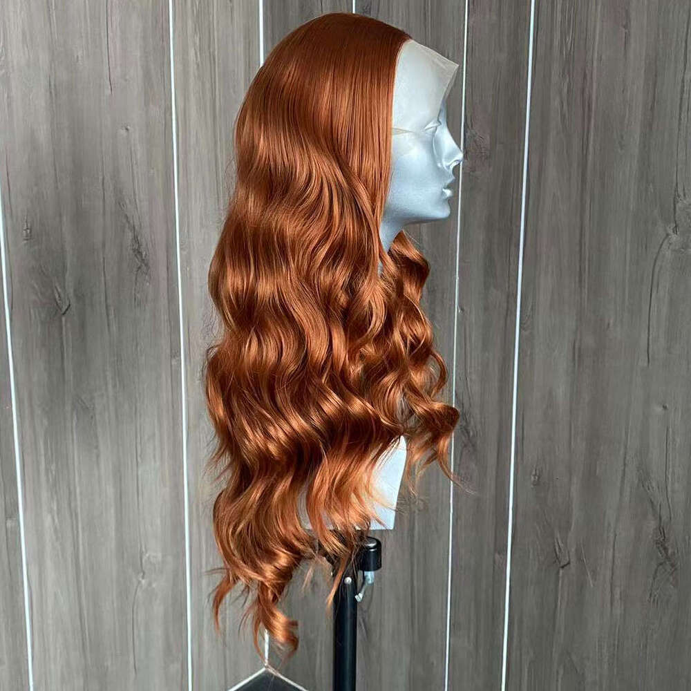 AIMEYA Ginger Wigs For Women Orange Long Body Wave Synthetic Lace Front Hair Wig Natural Haire Daily Use
