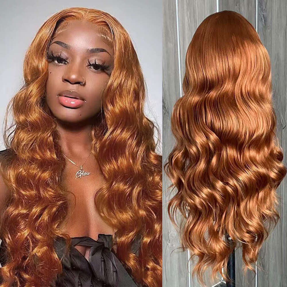AIMEYA Ginger Wigs For Women Orange Long Body Wave Synthetic Lace Front Hair Wig Natural Haire Daily Use