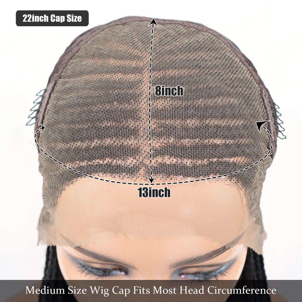 13X8 Lace Front Wigs Cornrow Box Braid With Baby Hair Middle Part Knotless Braided Wig For Black Women 30Inch