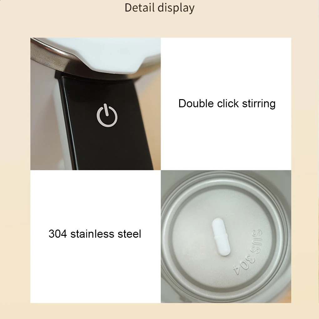 Electric Coffee Mug Creative Stainless Steel Automatic Stirring Magnetic Self Mixing USB Rechargeable Cup For Juice Milkshake 240910