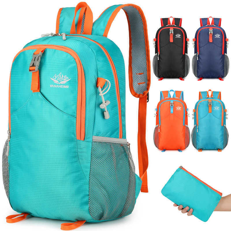 CMM Folding Bag for Men and Women Lightweight Sports Bag Foldable Hiking Bag Waterproof Travel Storage Backpack