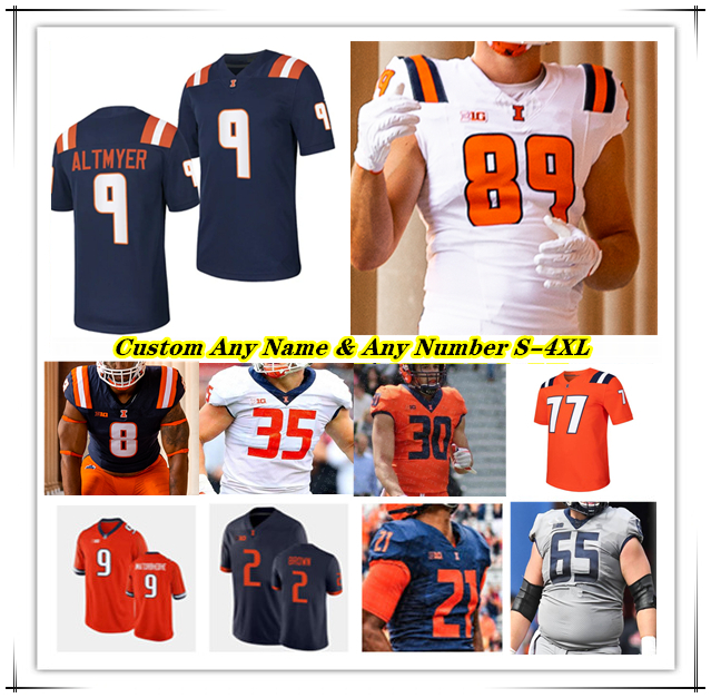 Illinois College Football Jersey Luke Altmyer Kaden Feagin Ca'Lil Valentine Aidan Laughery Pat Bryant Zakhari Franklin Gabe Jacas Matthew Ba
