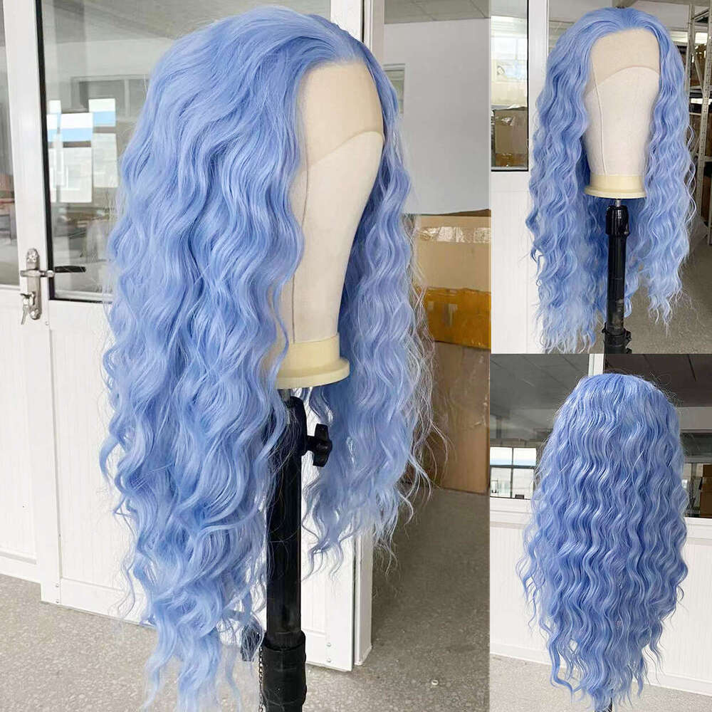AIMEYA Green Pink Purple Synthetic Lace Front Wigs For Women Body Wave Heat Resistant Natural Haire Daily Use Cosplay Wig