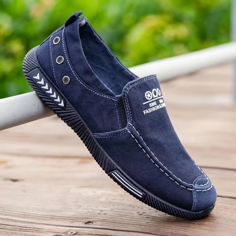 Denim Mens Canvas Shoes Slip on Sneakers Male for Summer Outdoor Driving Moccasin Trendy Vintage Loafers Shoes for Men 240909CJ