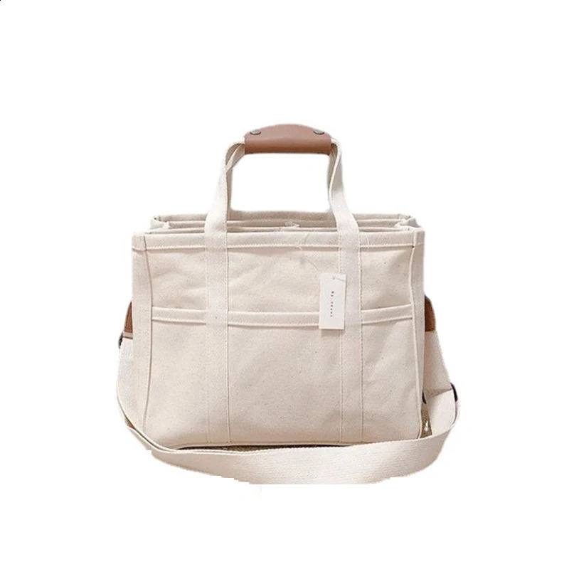 Womens Bag Canvas Large Capacity Multi Tote Handbag Layer Function Crossbody Shopping 240914