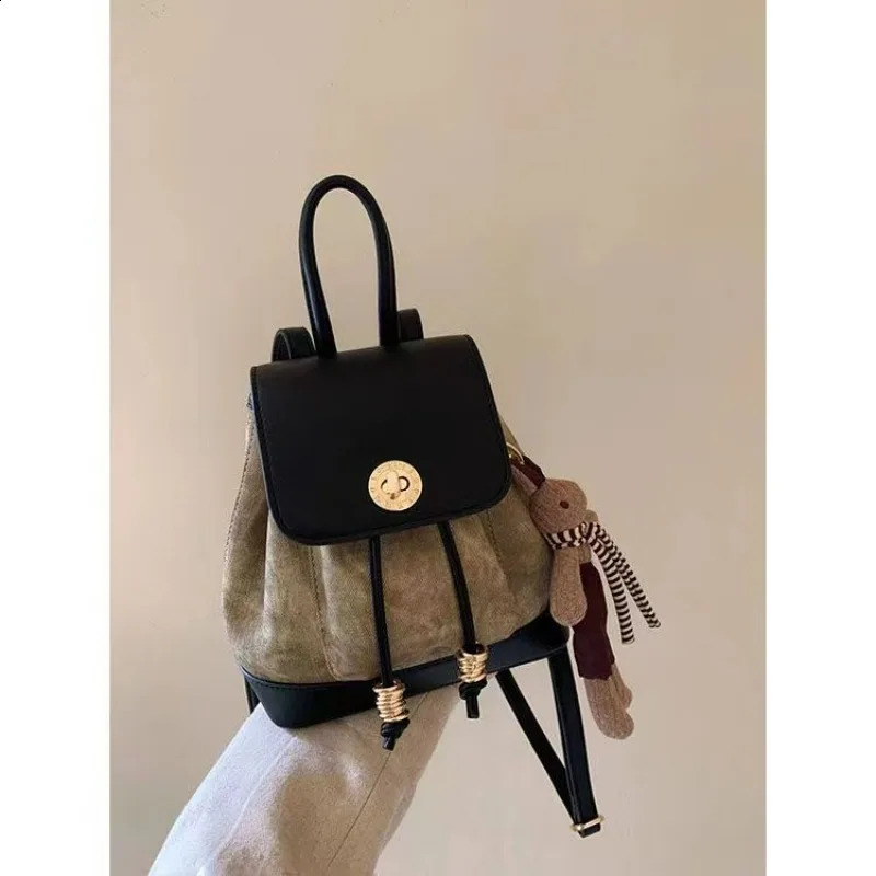 Cover Womens Backpack Retro Womens Shoulder Bag Fashion Womens Korean Y2k Pocket School Backpack 240912