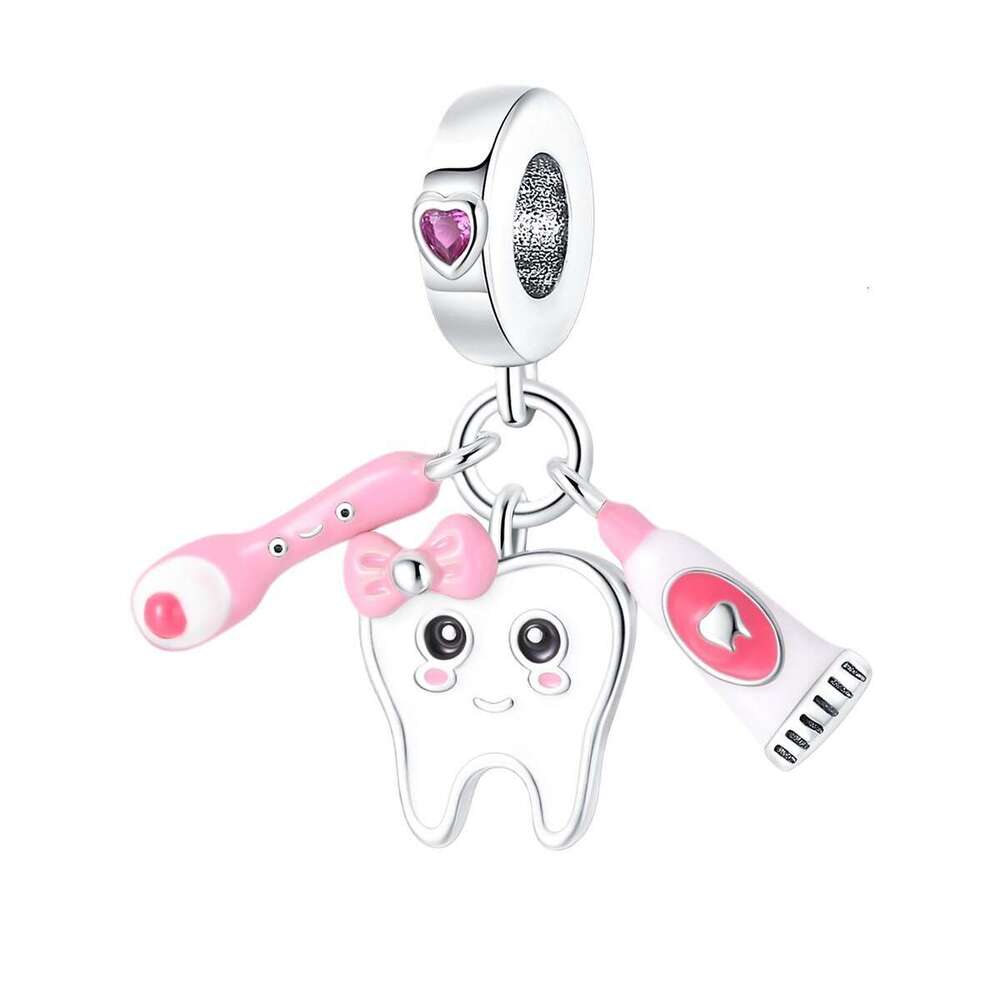 925 Sterling Silver Charms hot selling music note tooth string decoration bead pendant Fit Bracelet DIY accessory Fine Jewelry