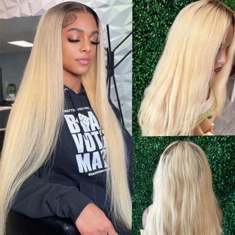 13X4 Ash Blonde Lace Front Wig Synthetic Wigs For Women Long Straight Light Blond Frontal Glueless Natural Haire Daily Party
