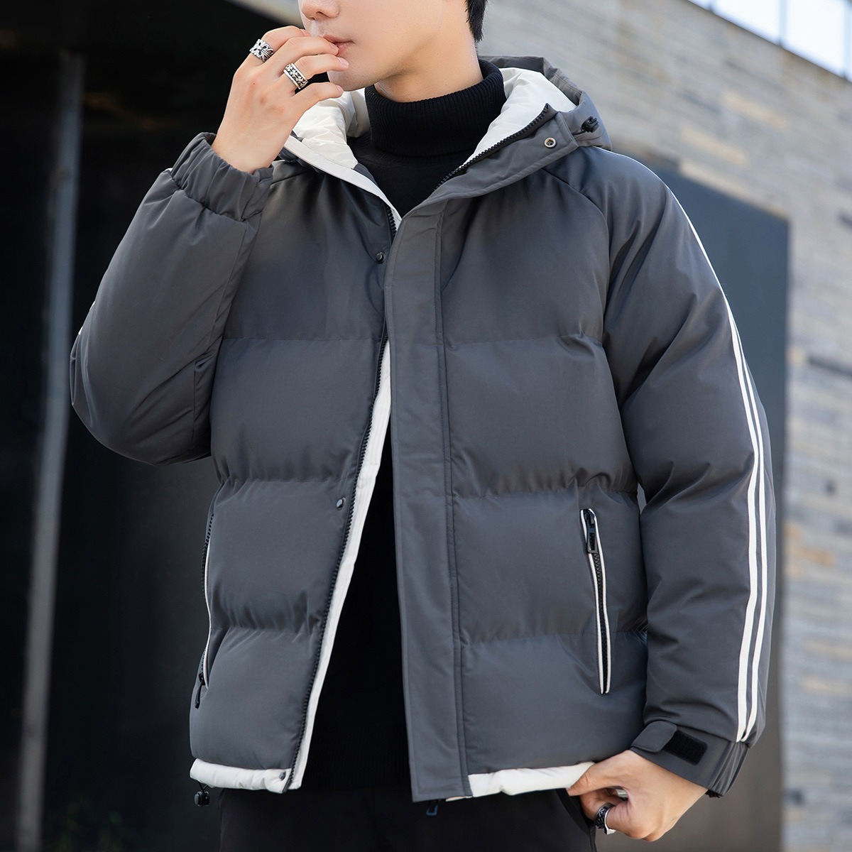Winter Outdoor Autumn Winter Mantel New Thick Men Cotton Puffer Down Warm Jacket Cotton Coat Hooded Windbreaker Jacket jacke herren Cotton Quilted Coa